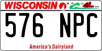 WI license plate 576NPC