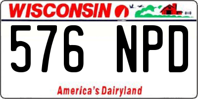 WI license plate 576NPD