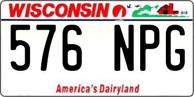 WI license plate 576NPG