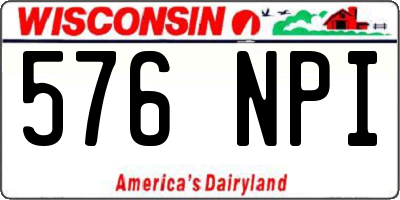 WI license plate 576NPI