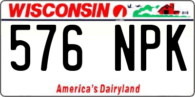 WI license plate 576NPK