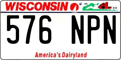 WI license plate 576NPN
