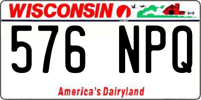 WI license plate 576NPQ