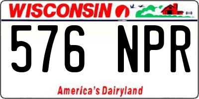 WI license plate 576NPR