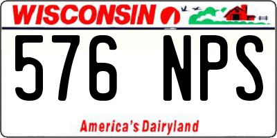 WI license plate 576NPS