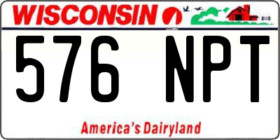 WI license plate 576NPT