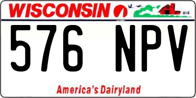 WI license plate 576NPV