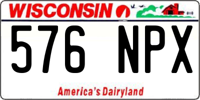 WI license plate 576NPX