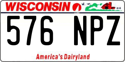 WI license plate 576NPZ