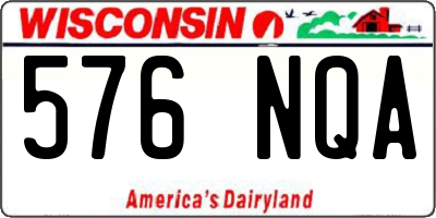 WI license plate 576NQA