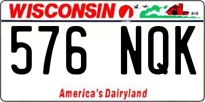 WI license plate 576NQK