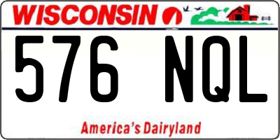 WI license plate 576NQL