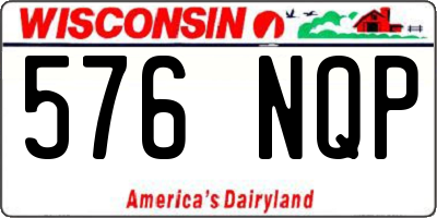 WI license plate 576NQP