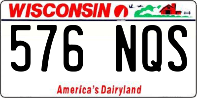 WI license plate 576NQS