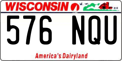 WI license plate 576NQU