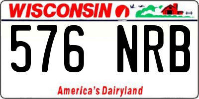 WI license plate 576NRB