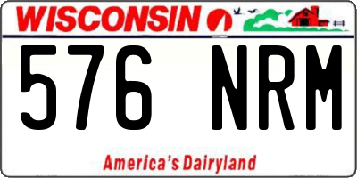 WI license plate 576NRM