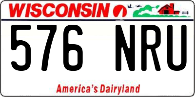 WI license plate 576NRU