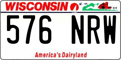 WI license plate 576NRW