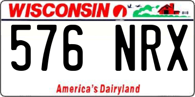 WI license plate 576NRX