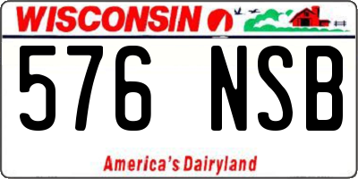 WI license plate 576NSB