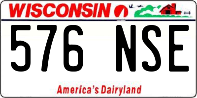 WI license plate 576NSE