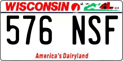WI license plate 576NSF