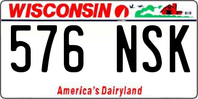 WI license plate 576NSK