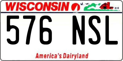 WI license plate 576NSL