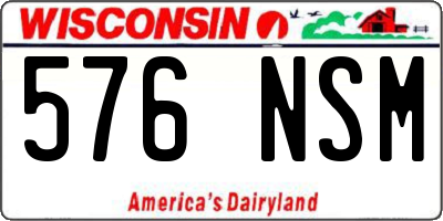 WI license plate 576NSM