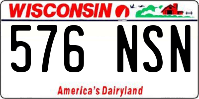 WI license plate 576NSN