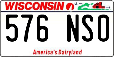 WI license plate 576NSO