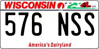 WI license plate 576NSS