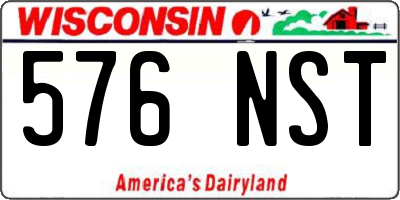 WI license plate 576NST