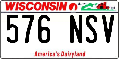 WI license plate 576NSV