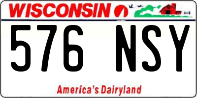 WI license plate 576NSY
