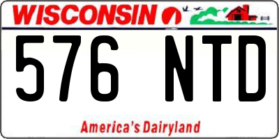 WI license plate 576NTD
