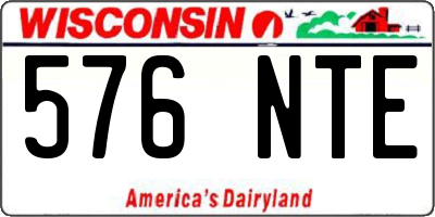 WI license plate 576NTE