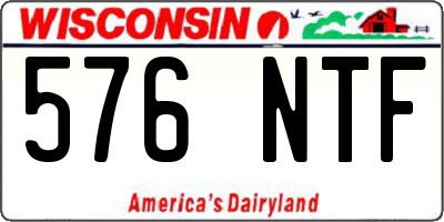 WI license plate 576NTF