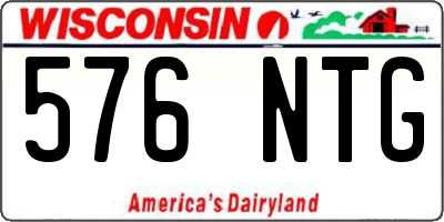 WI license plate 576NTG