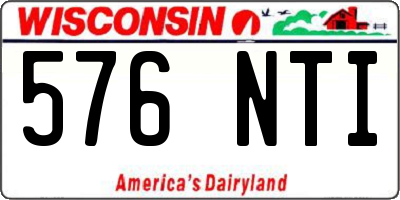 WI license plate 576NTI