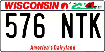 WI license plate 576NTK
