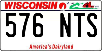 WI license plate 576NTS