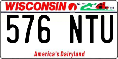 WI license plate 576NTU