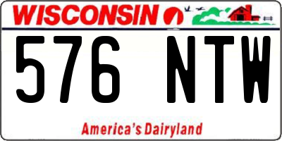 WI license plate 576NTW