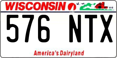 WI license plate 576NTX