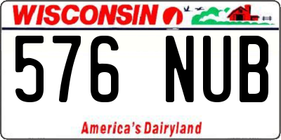 WI license plate 576NUB