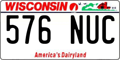 WI license plate 576NUC