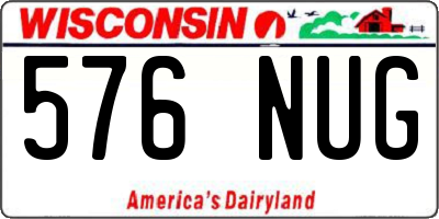 WI license plate 576NUG