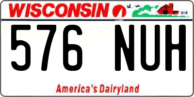WI license plate 576NUH